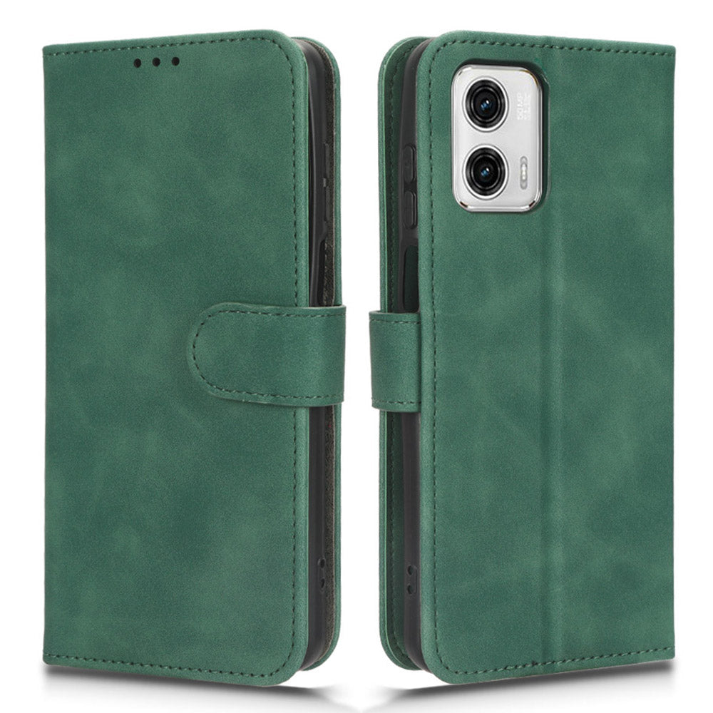 Anti-fall Phone Case For Motorola Moto G73 5G PU Leather Wallet Stand Skin-touch Feeling Phone Cover Anti-fall Phone Case For Motorola Moto G73 5G PU Leather Wallet Stand Skin-touch Feeling Phone Cover